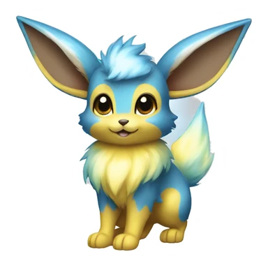 Shiny Colorful Yellow Blue Electric Mouse Eevee sticker