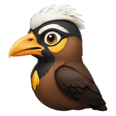 A common myna bird cute emoji sticker