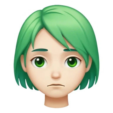 Jelly bean green ombré s half frown sticker