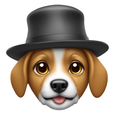 Dog with hat on sticker