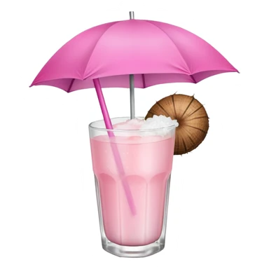 coconut drink with pink umbrella sticker