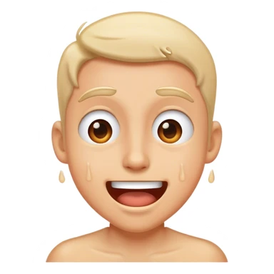 An excited face that sweating  sticker