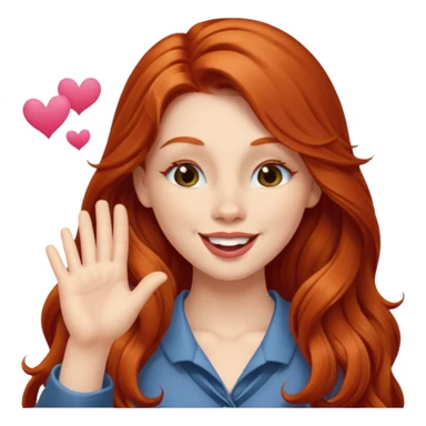Long haired redhead winking & blowing kisses sticker