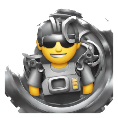 mecanico automotivo com ferramentas na mão sticker