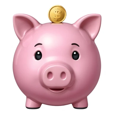 piggy bank with a coin above it sticker