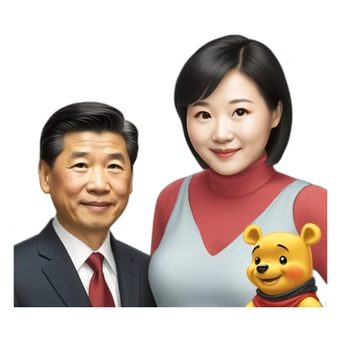 combine winnie the pooh with xijinping sticker