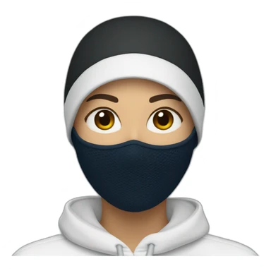 Latin woman using Lacoste balaclava sticker