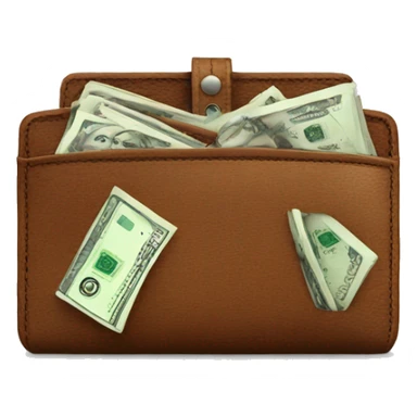 wallet with cash sticker