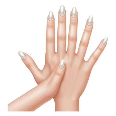 beautiful realistic female hand with five fingers with pearl manicure sticker