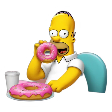 Homer Simpson qui mange un donut sticker