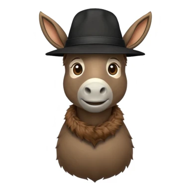 donkey with black hat sticker