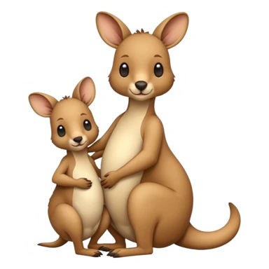 A kangaroo which has its baby kangaroo in its pouch(marsupium) sticker