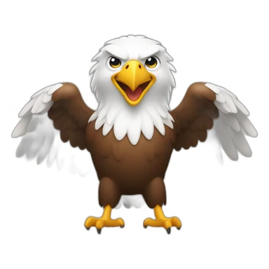 eagle with thumbs up and big smile and muscle pose sticker