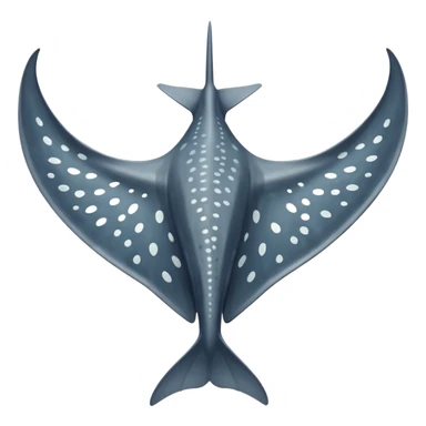 Spotted eagle sting ray with wide wingspan and long spike sting tail viewed from above sticker