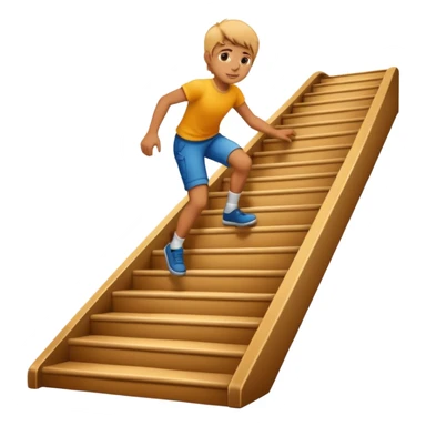 person climbing  upstairs sticker