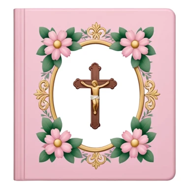 make a catholic catechism with very girly pink tones sticker