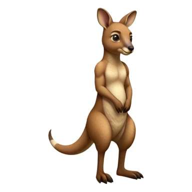 cinematic-kangaroo-realistic-full-body-standing-emoji,-powerful-muscular-frame-balanced-on-strong-hind-legs,-large-tail-resting-lightly-on-the-ground,-short-forearms-held-close-to-chest,-warm-brown-fur-textured-and-detailed,-keen-eyes-scanning-the-horizon-with-curious-alertness,-simplified-yet-realistic-focused-features,-highly-detailed,-glowing-with-a-subtle-natural-radiance sticker