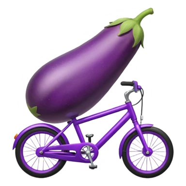 An eggplant riding a bike  sticker