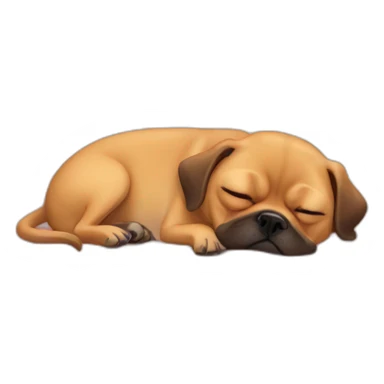 Puggle sleeping on bed sticker