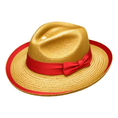 Sombrero de paja con una tira roja en la parte central sin ninguna soporte sticker