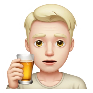 realistic portrait of a male drunk sticker