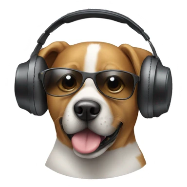 Dog with headphones and sunglasses sticker