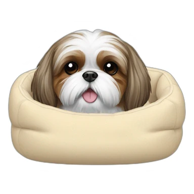 Shih tZu Dog in a dog bed  sticker