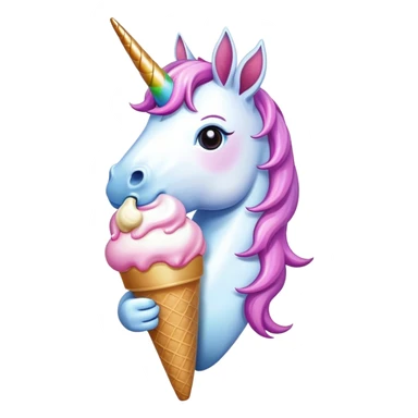 Unicorn eating ice cream  sticker