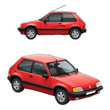 peugeot 205 red car sticker