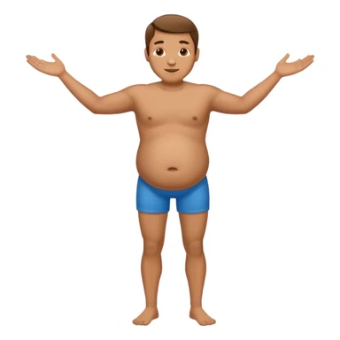a man with thin arm and leg but the belly is big sticker