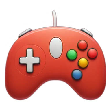 Red gamepad with rocket logo sticker