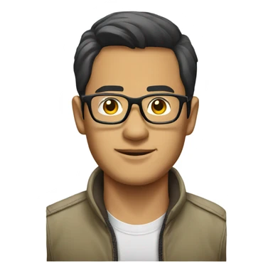 Asian man glasses Toyota Land Cruiser sticker