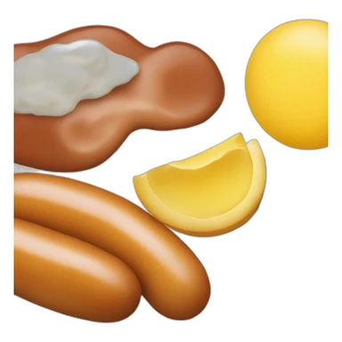 a saussage and two scrambled eggs sticker