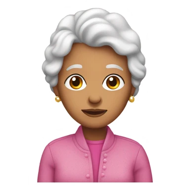 White is Grandma wearing pink named Yaya  sticker