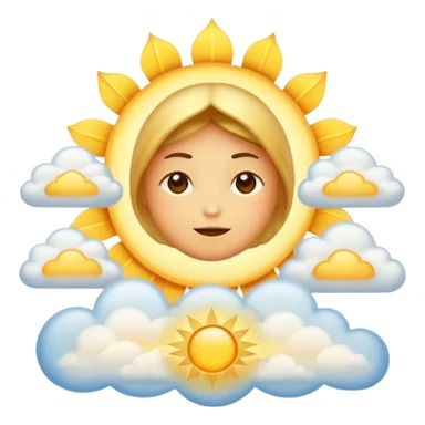 "Create a warm emoji representing morning spiritual awakening. Golden sunrise rays, soft light beams, peaceful clouds, or spiritual symbols like crosses, crescents, or light. No human figures - focus on light, warmth, and divine energy." sticker