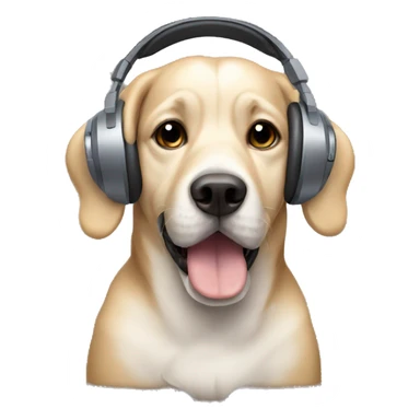 Dog in headphones sticker