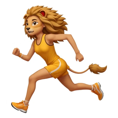 High resolution of a running women lion sticker