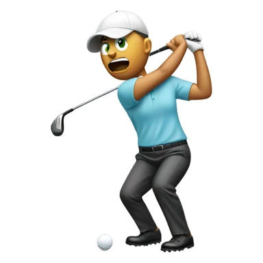 Emoji of a golfer snapping a golf club sticker