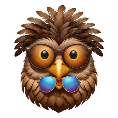 cool bird with sunglassess  sticker