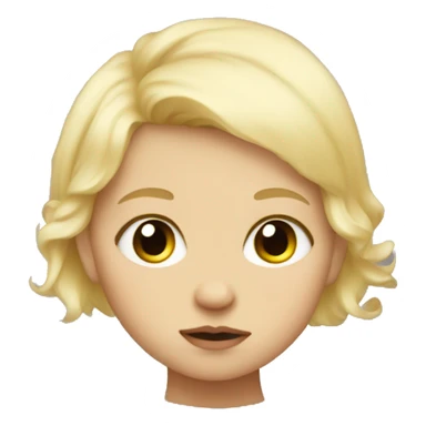 blonde hair baby with a blank stare sticker