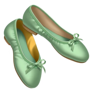 Pale green satin ballet shoes sticker