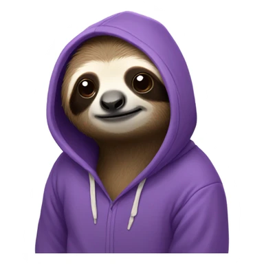 Sloth with purple hoodie sticker