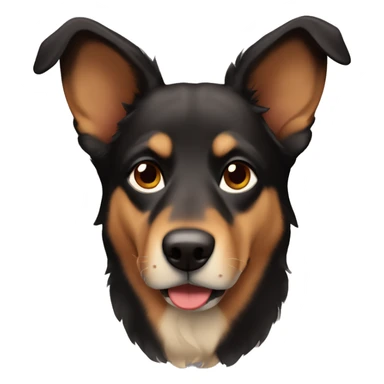 Brown and black Shepard dog with floppy ears sticker