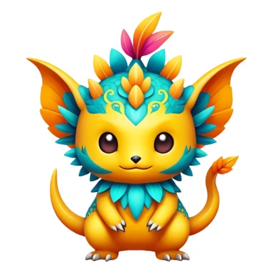 Exotic chibi Fakémon-creature sticker