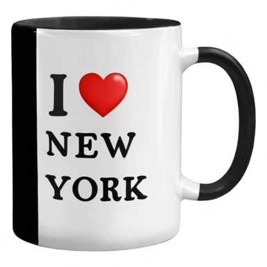 Coffee mug with I love New York  sticker