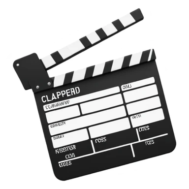 ultra simplified clapperboard, pure geometric abstraction, black and white, absolute minimum details sticker