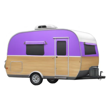 Realistic purple camping trailer isolated.  sticker