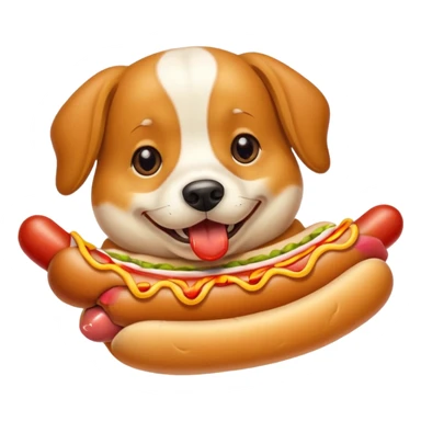 Dog eating hot dog sticker