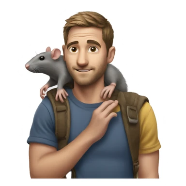 Rat on guys shoulder sticker