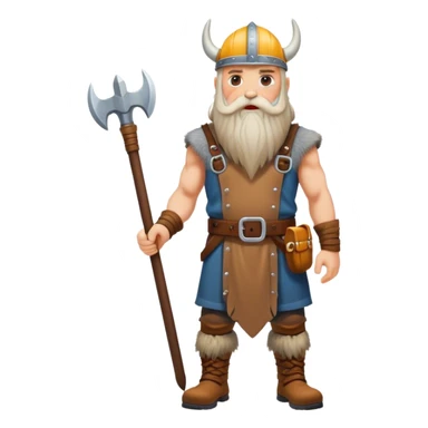 road builder full body as a viking with very long bear to the knees sticker